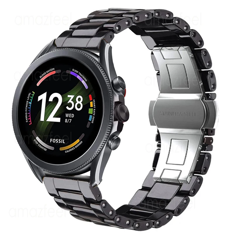 

22mm Ceramic Watchband for Fossil GEN 6/5/5E 44mm Smart Watch Bracelet Wrist Band for Fossil GEN 5 LTE 45mm Strap Accessories