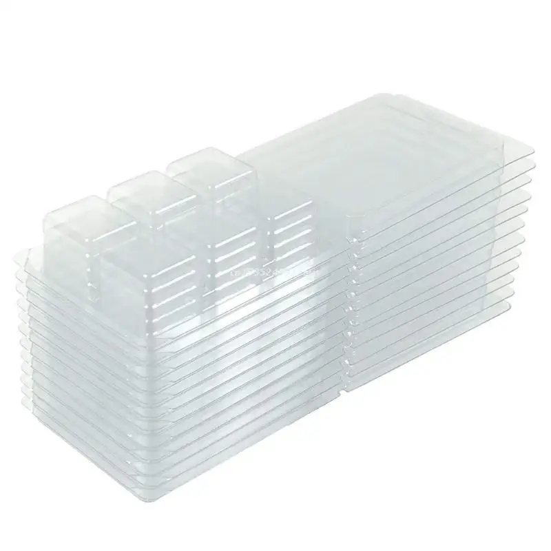

50 Packs Wax Melt Clamshells Molds Square, 6 Cavity Clear Plastic Cube Tray for Candle-Making & Soap Dropship