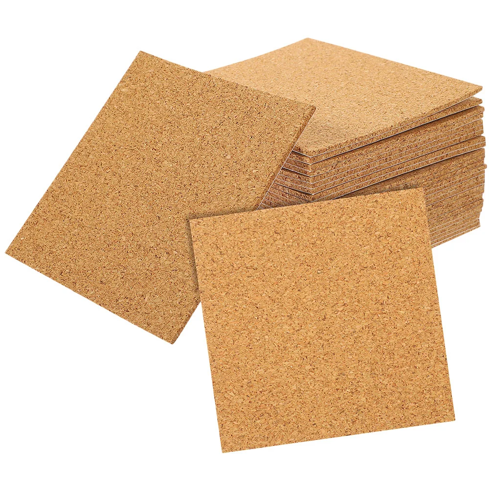 

60 pcs DIY Projects Cork Backing Adhesive Sheet Adhesive Square Cork Coasters