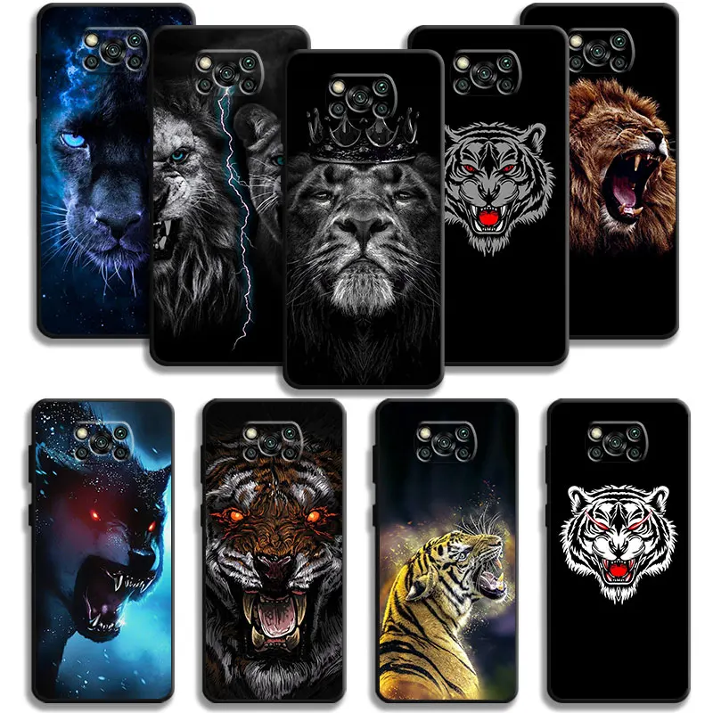 

Case For Xiaomi POCO X3 NFC X4Pro M3 C40 for Mi 12 11 10 10T 8 Note10 Lite 11Ultra 11T Pro F1 Animal Tiger Lion Dragon Wolf