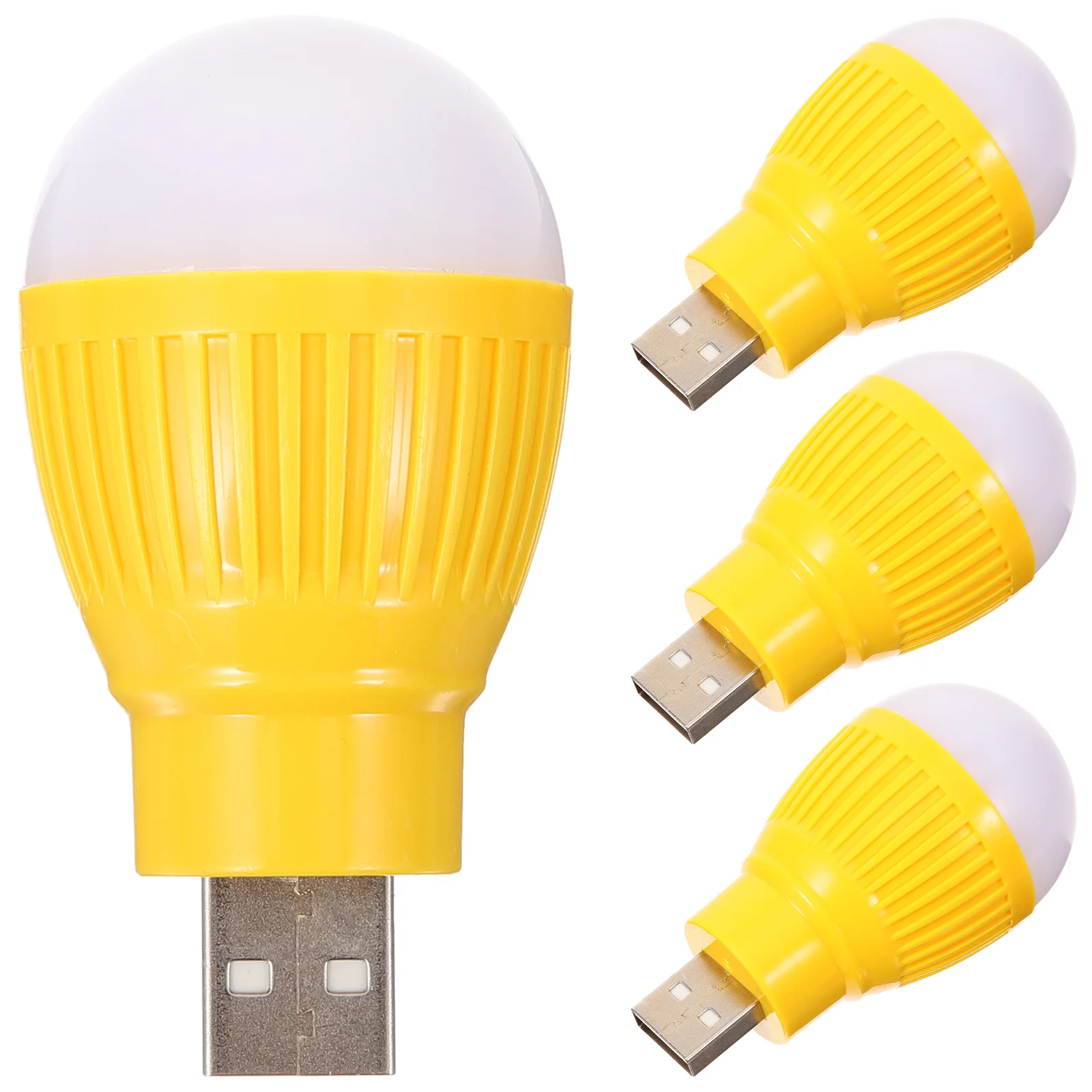 

4 Pcs LED Light Fixture Emergency USB Night Home Plastic Lights Replacement Travel Wireless Bulbs