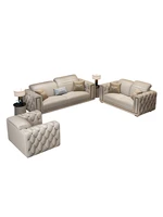 light luxury leather sofa villa living room combined furniture italian american postmodern net red leather sofa
