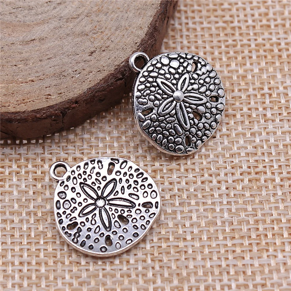 

100pcs 18x20mm Sea ​​Urchin Pendant Charms Wholesale Antique Silver Color For Jewelry Making Zinc Alloy Jewelry Findings