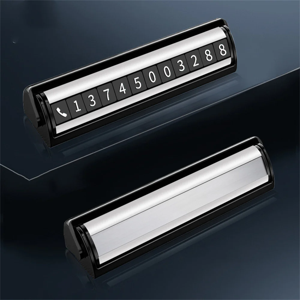 

New Aviation Alloy Parking Number Plate Car Temporary Parking Plate Luminous Double Hidden Vehicle Mounted Supplies Roof Tent