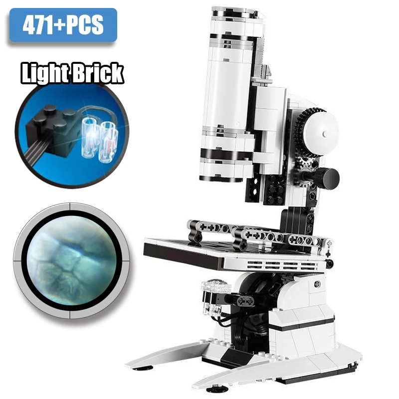 

Creative 471pcs Microscope Model Building Blocks DIY Ideas Scientific Instruments Microscope Bricks Toys Gifts For Children