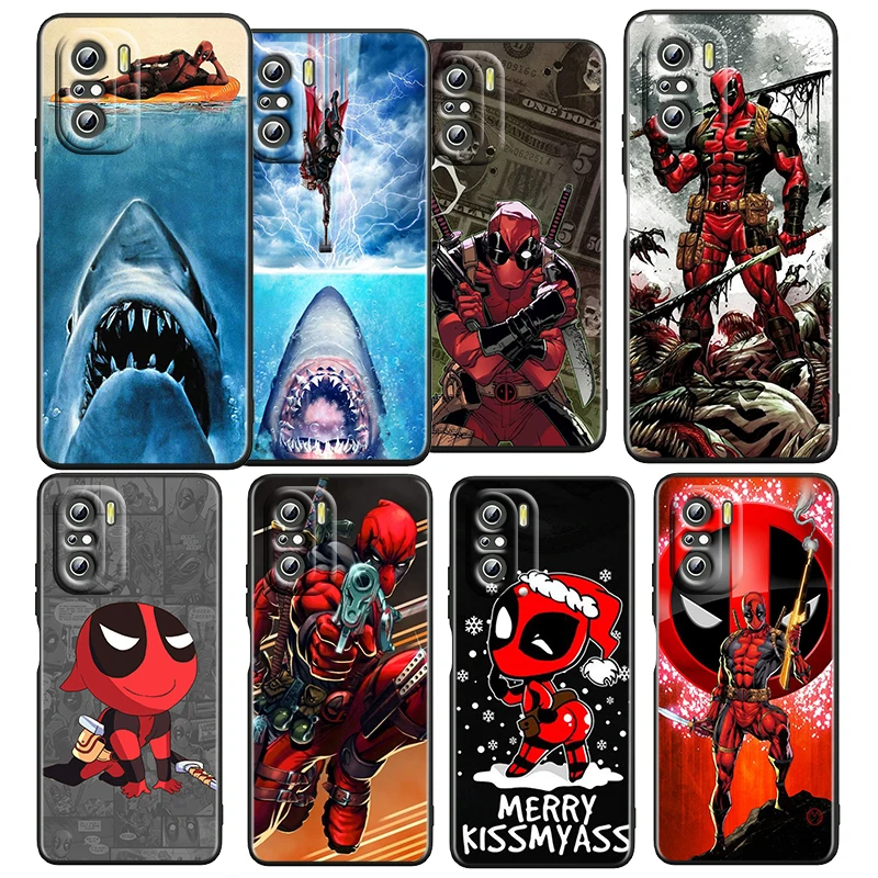 

Deadpool Marvel Avengers For Xiaomi Redmi K50 K40 Gaming K30 K20 Pro 5G 10X 9T 9C 9A TPU Soft Black Phone Case Fundas Coque Capa