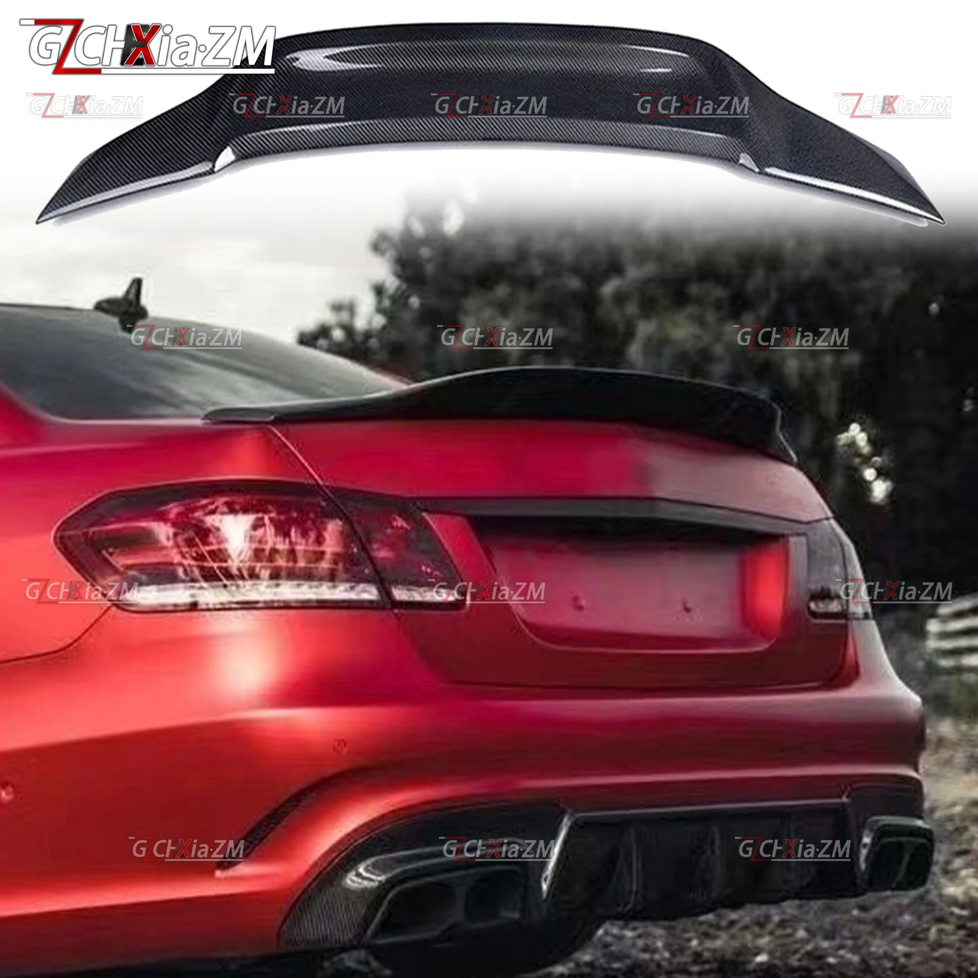 Фото Для 2009-2012 Mercedes Benz E Class W212 4Door E200 E260 E300 E350 Sedan E63 Багажник Губа багажника Задний спойлер R Стайлинг №3