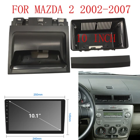 10,1-дюймовая рамка для автомобильного радиоприемника 2 Din для Mazda 2 Demio 2002-2007, Android-радио, комплект панели для установки приборной панели