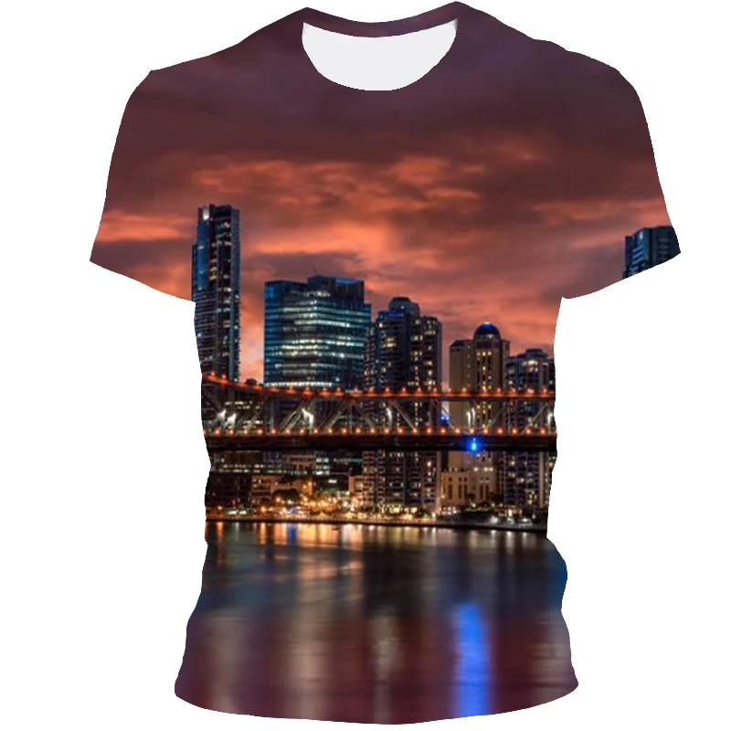 

T-Shirts 3D Print Urban Style Vintage Boy Girl Fashion Natural Scenery Oversized Short Sleeve T Shirt Kids Tees Tops Clothing