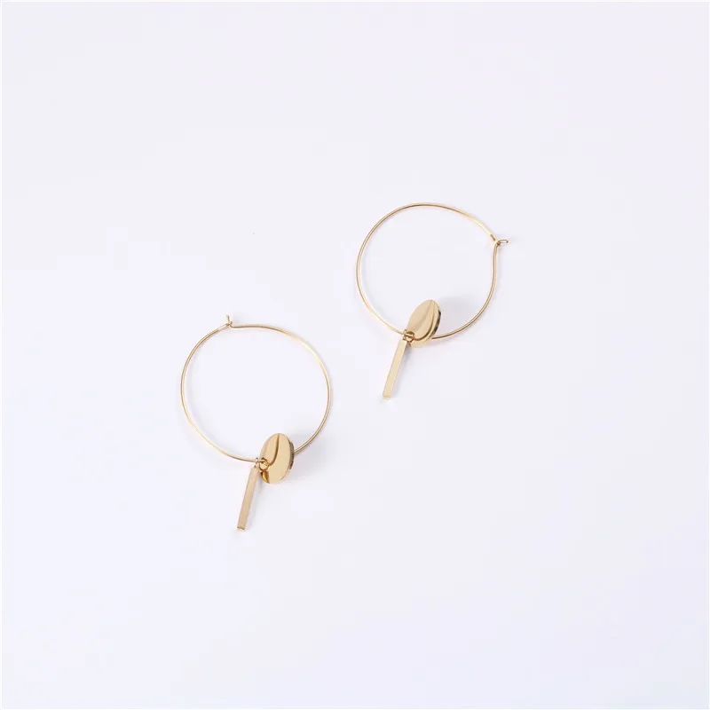 Designer Titanium Steel Gold Plating Retro Sweetheart Asymmetric XINGX MediumhoopCircle Earrings