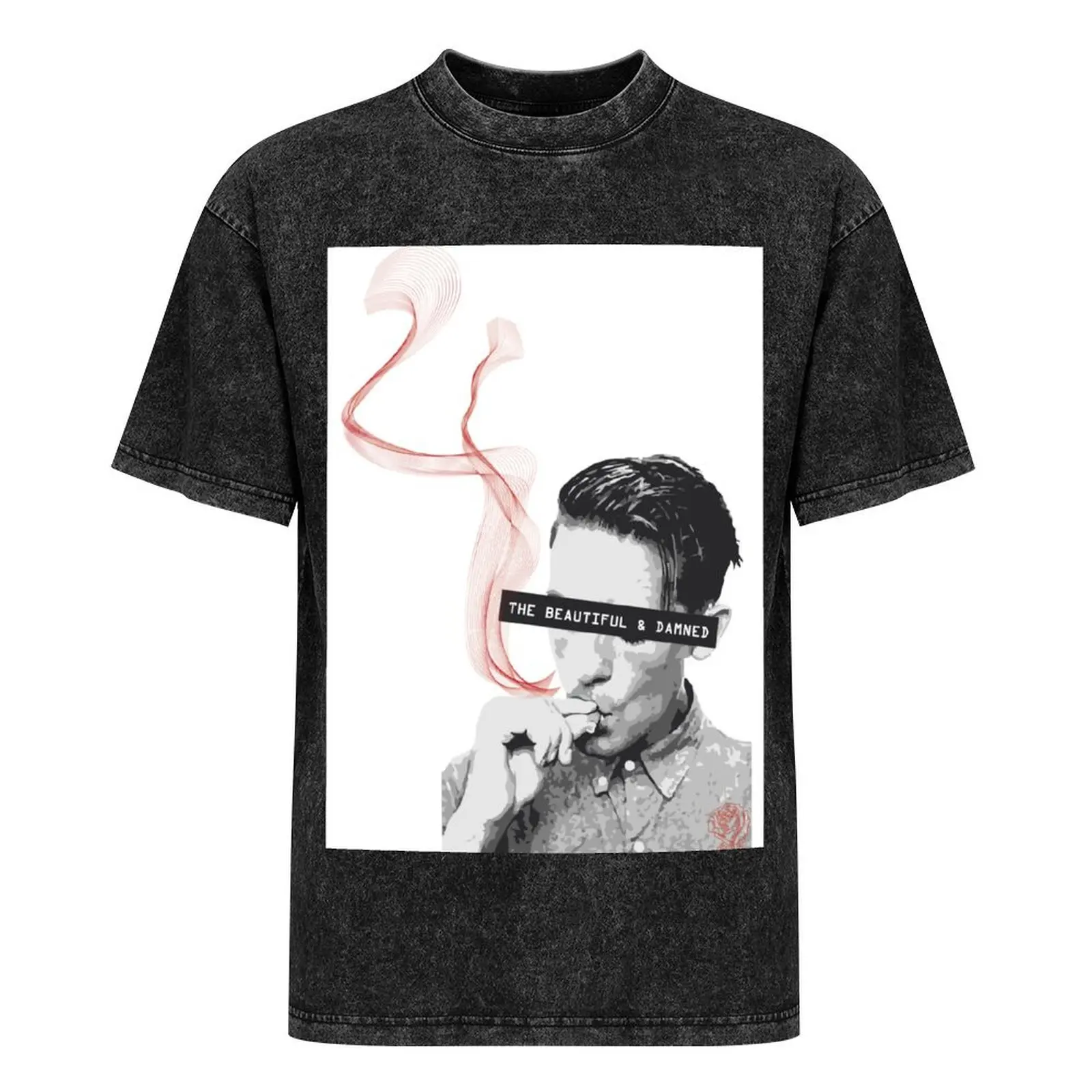 Фото G-Eazy The Beautiful & Damned Smoke Футболка с графическим рисунком, незаменимая футболка, черные футболки с рисунком, большие и высокие футболки для мужчин №3