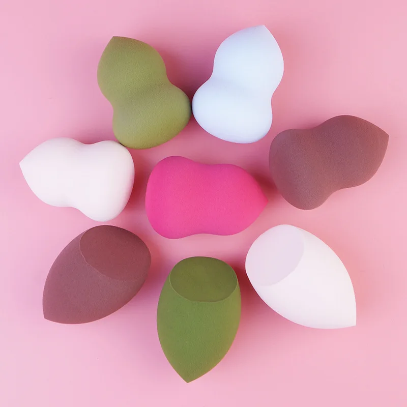 

100 шт., оптовая продажа, индивидуальная косметика, Прямая поставка с завода, губка без латекса, косметическое яйцо, спонж для макияжа