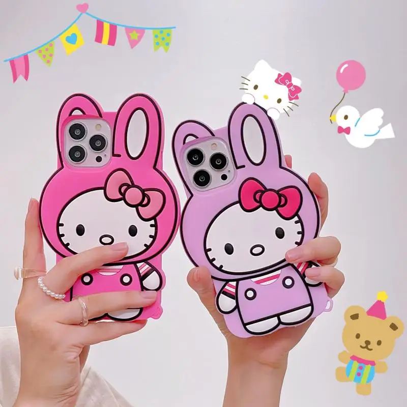 

Чехол для телефона с рисунком из аниме Kawaii 3D Hello Kitty My Melody Kuromi Cinnamoroll для Iphone 13 Pro 12 11