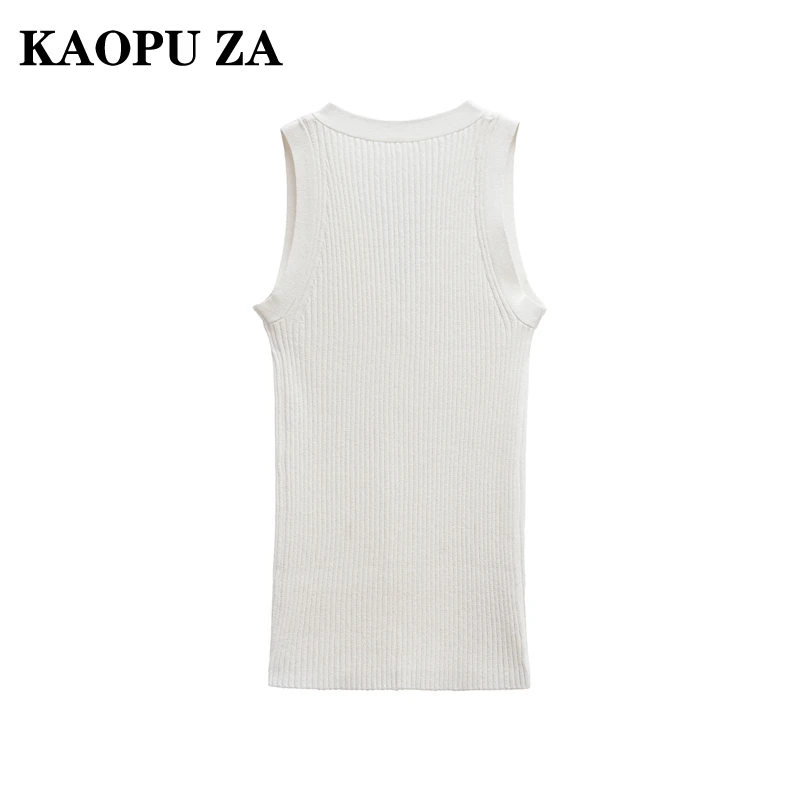 KAOPU ZA 2024 новый осенний женский повседневный свитер без рукавов с v-образным