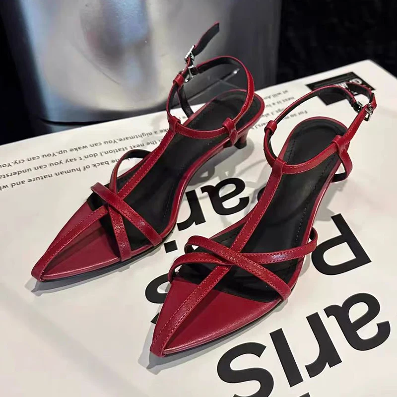 Дизайнерские сандалии женские модные модельные туфли элегантные на каблуке