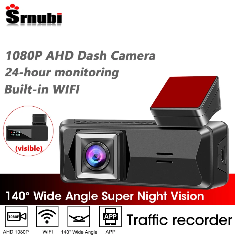 

Srnubi Mini Dashcam 1080P Car DVR Only Front Camera Dashcam Built-in WIFI Time-lapse Video 24H Recording Night Vision Registrar