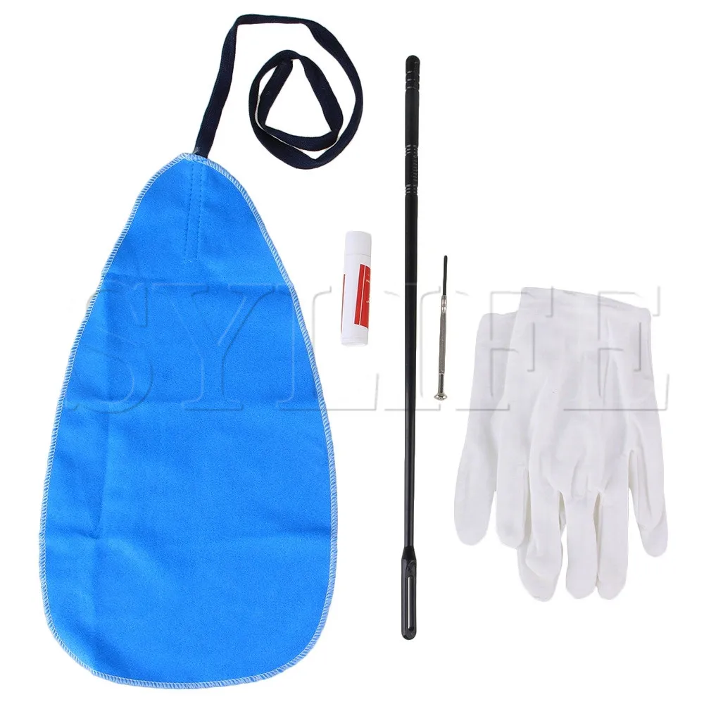 Flute Cleaning Care Kit Set with Cloth Stick Gloves Pack of 5
