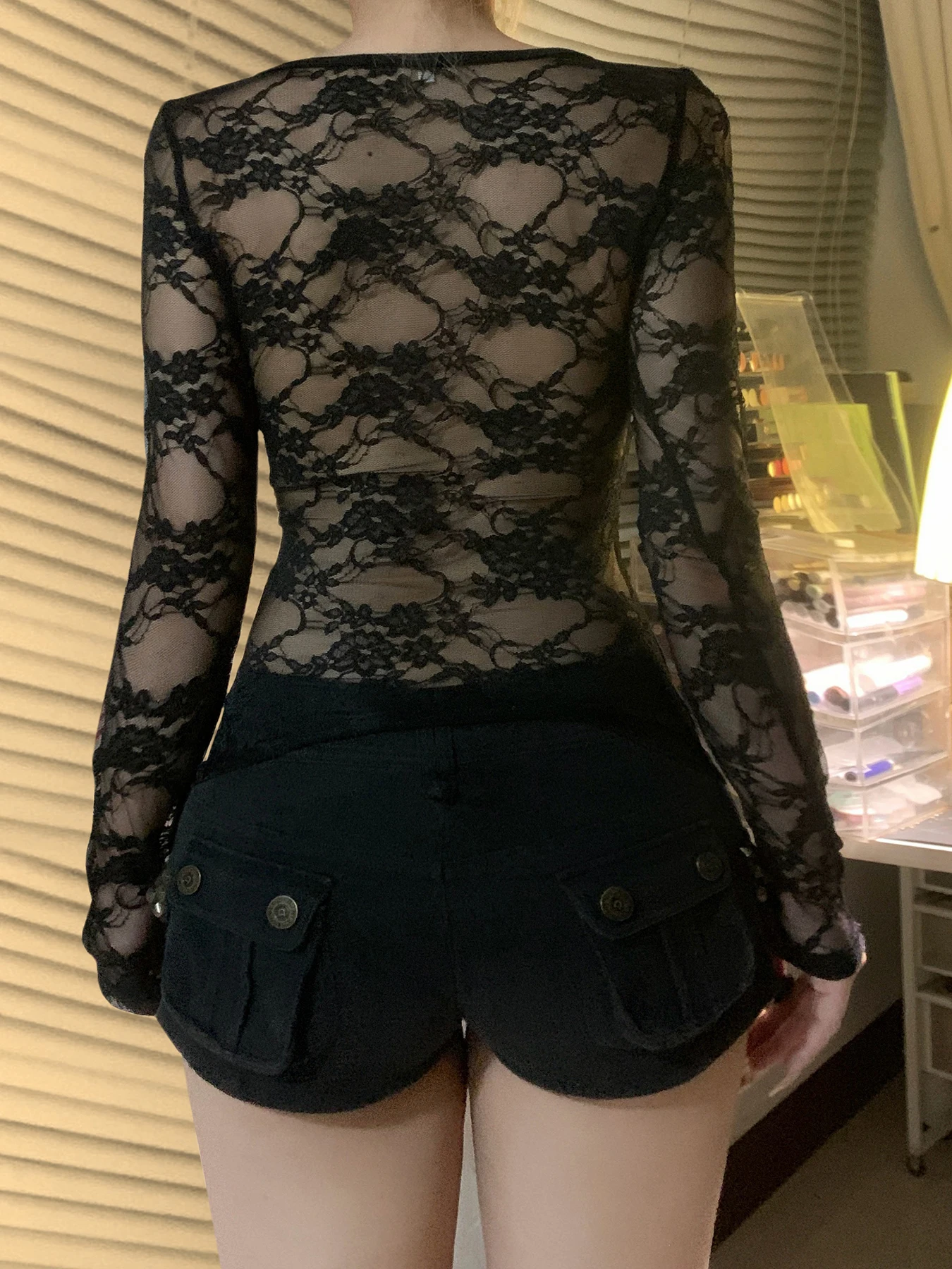 Sweetown сексуальные и клубные женские кружевные топы с открытой спиной прозрачные