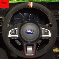 leather hand sewn car steering wheel cover for subaru brz new forester xv new outback levorg legacy wrx interior accessories