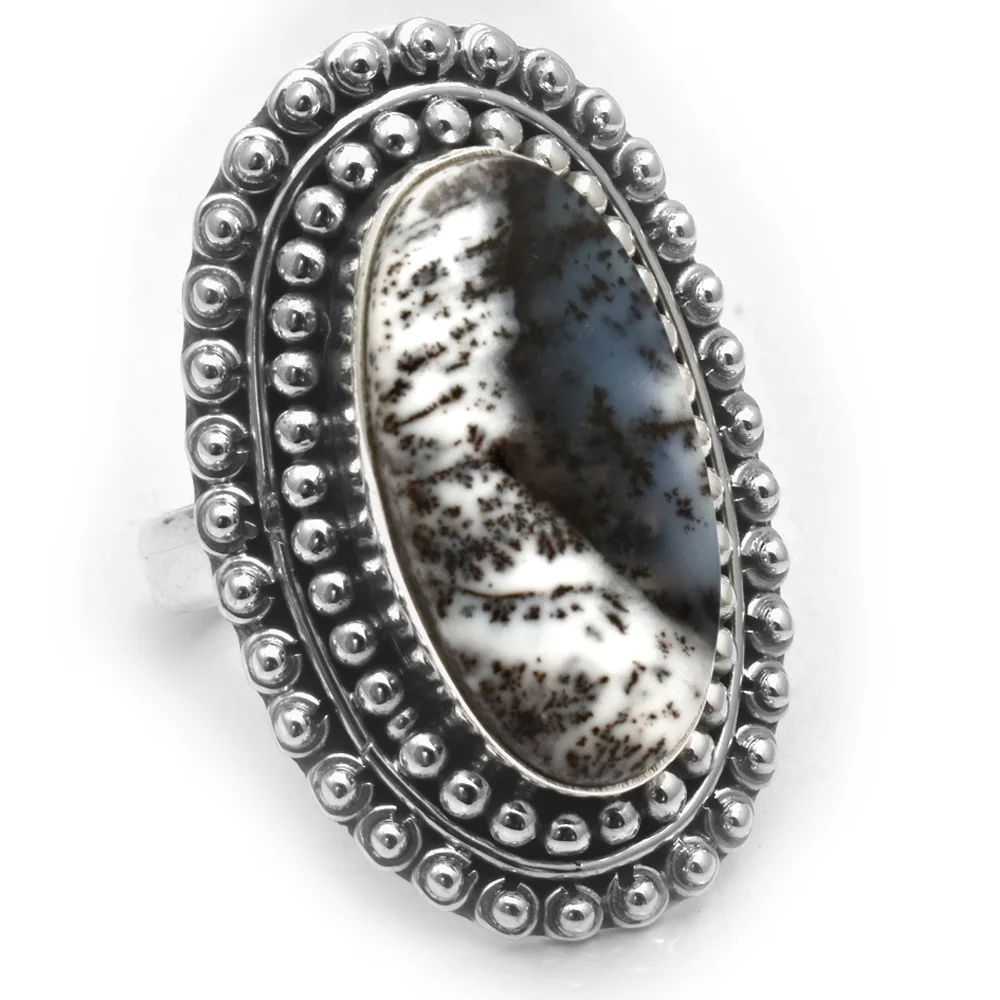 

Genuine Dentrite Opal Ring 925 Sterling Silver, USA Size : 8.25 , AR5077