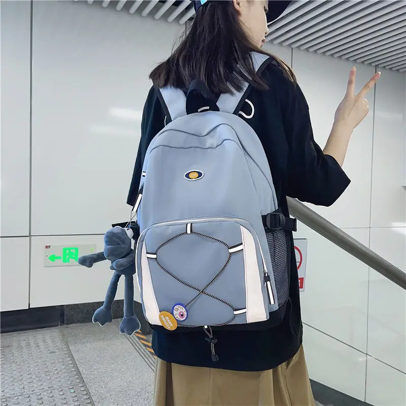 

Teen High School Bags for Girls Backpack Women College Student Schoolbag Casual Korean Bookbag Nylon Bagpack