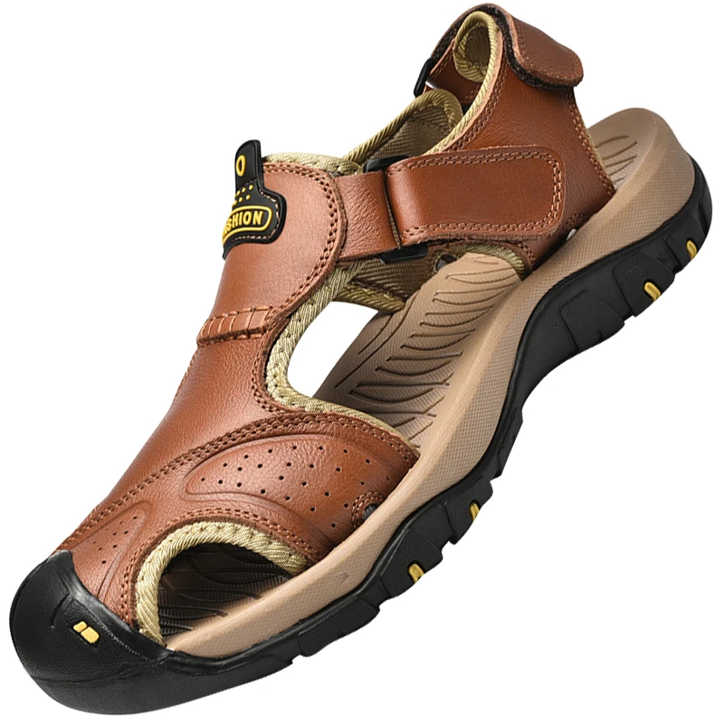 Сандалии мужские из натуральной кожи модные римские сандалии ручной работы