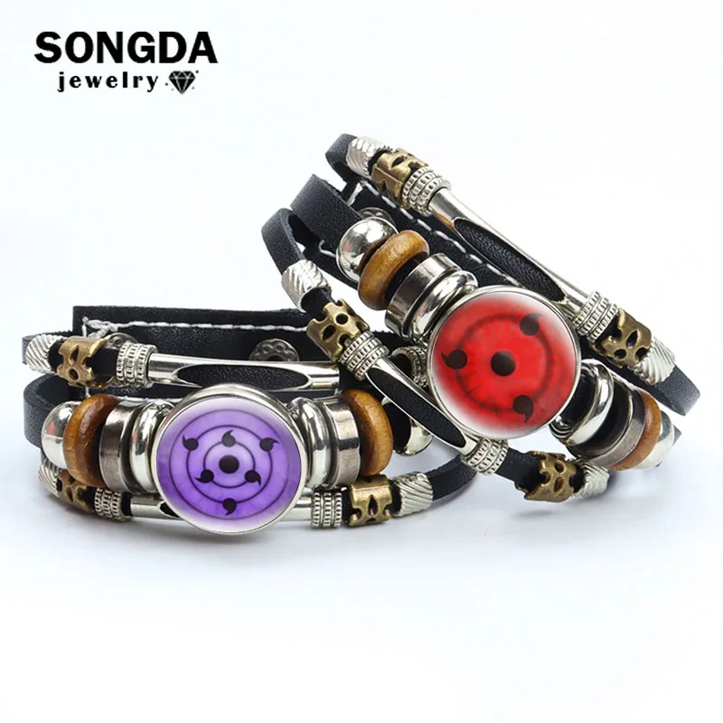 

Cool Bracelet Fashion Cartoon Art Photo Cabochon Glass Multilayer Snap Button Men Leather Bracelet Jewelry Bangle Gift Wholesale