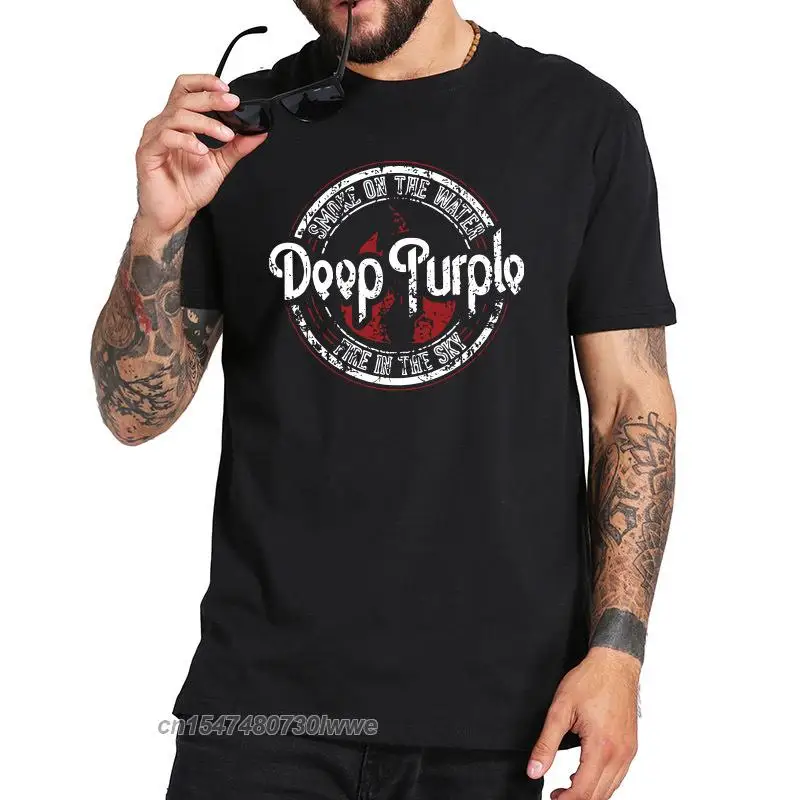 Deep Purple Tshirt Album Machine Head Smoke Song On The Water Tshirt English Rock Band 100% Cotton Basic Camiseta