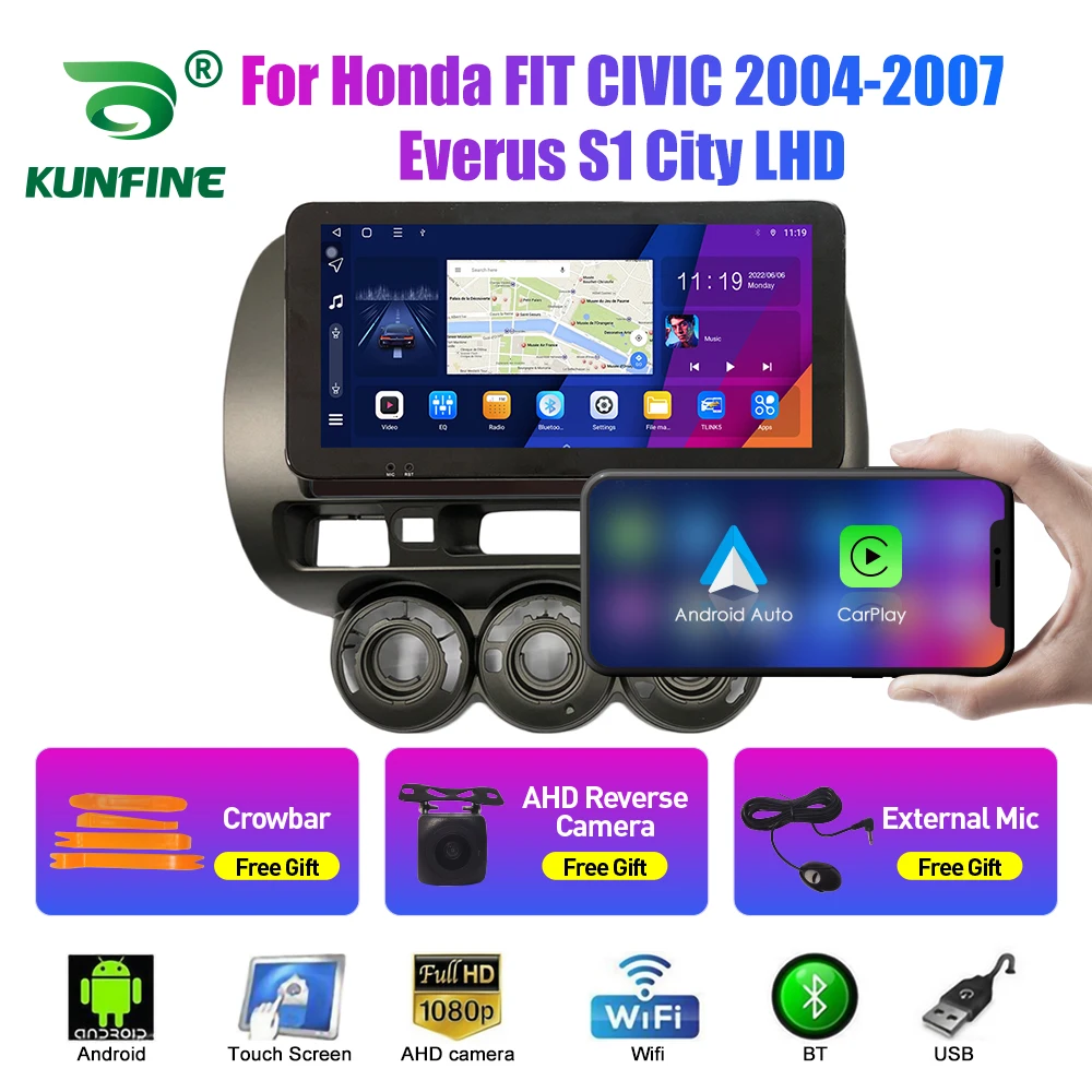 Купи 10.33 Inch Car Radio For Honda FIT CIVIC 04-07 2Din Android Octa Core Car Stereo DVD GPS Navigation Player QLED Screen Carplay за 3,014 рублей в магазине AliExpress