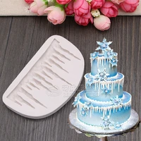 cake decoration silicone mold icicle border sugarcraft frozen fondant cake for christmas
