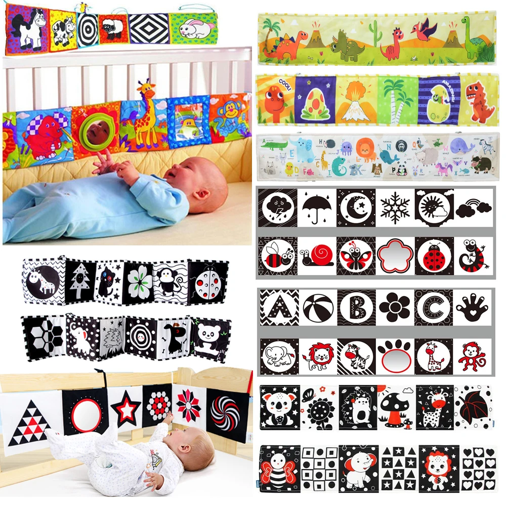 

Бампер для детской кровати, Обучающие игрушки, тканевые книги для новорожденных, погремушки, знания о мульти-касании, бампер для детской кроватки, детские игрушки для 0-12 месяцев