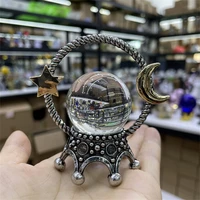 cs4 star moon crown metal crystal ball holder magic sphere display stand desktop ornaments photography props