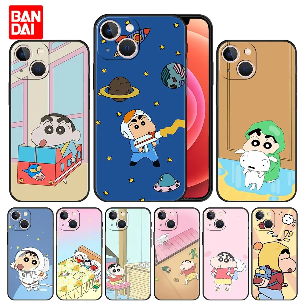 

Cover Case for iPhone 13 12 11 Pro Max SE 2020 11pro 12pro 13pro Mini Shell Bag Soft Luxury Cartoon Crayons Shin-Chan Anime