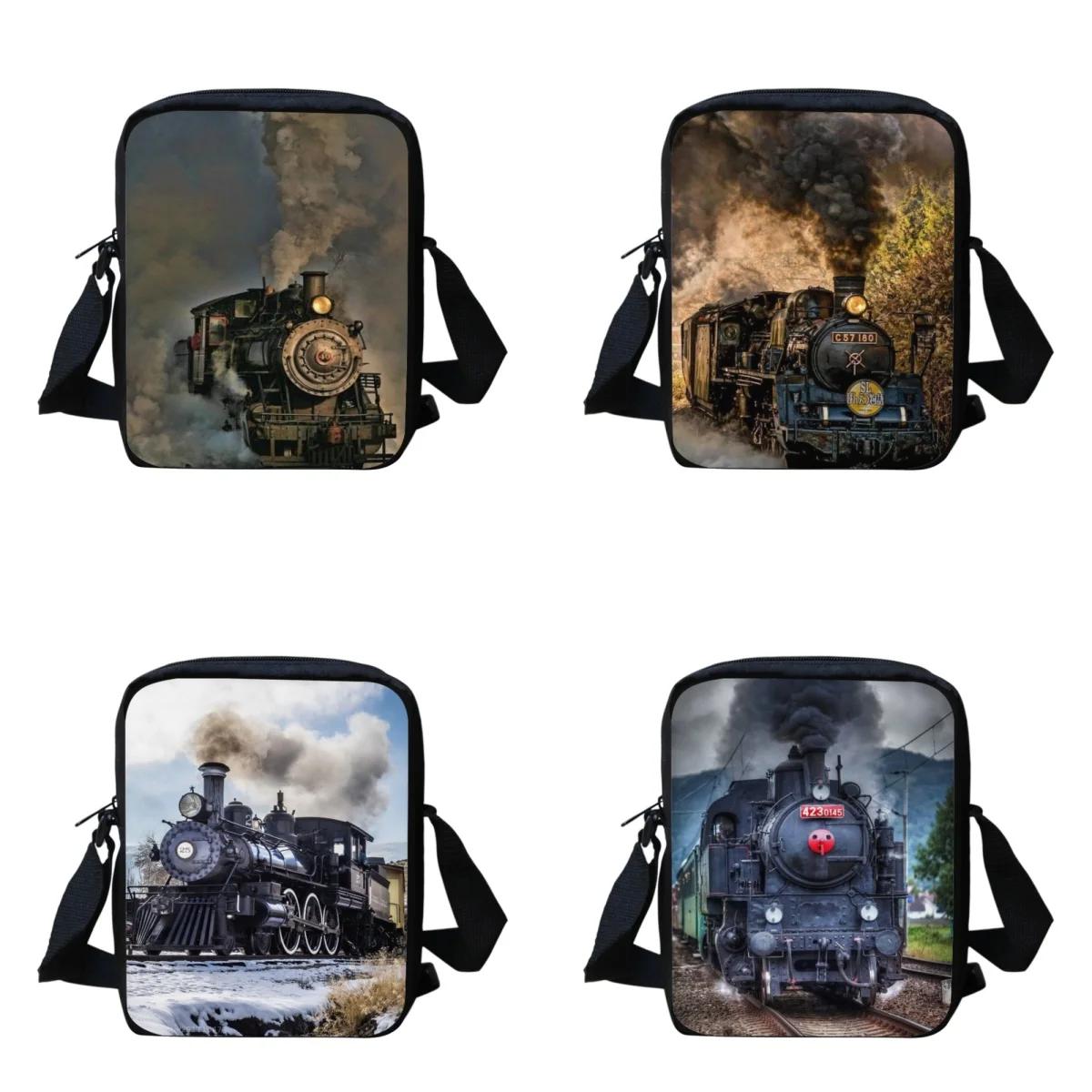 

Cross Body Bags for Men Small Women Totes Schoolbag Steam Locomotive Train Fashion Boys Bookbags Satchel Versatile Shoulder