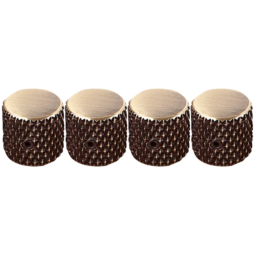 

4pcs Volume Tone Metal Control Knobs Flat Head Knob for Electric Guitar Bass