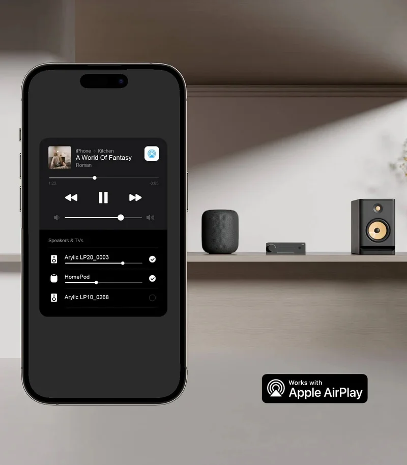 Фото Arylic LP20 Мультирум-аудиоплеер с беспроводной передачей звука, AirPlay 2, Google Cast, Spotify Connect, Bluetooth 5.4, HiFi-приемник для музыки №5