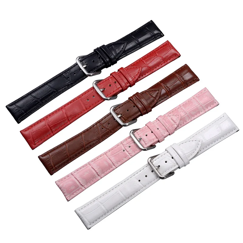 Suitable for brands, leather straps, cowhide slub watch straps, waterproof accessories for men and women, universal pin buckle