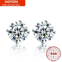 hoyon silver 925 real 100 simple fashion style earrings for women jewelry accessories diamond studded zircon earrings jewelry