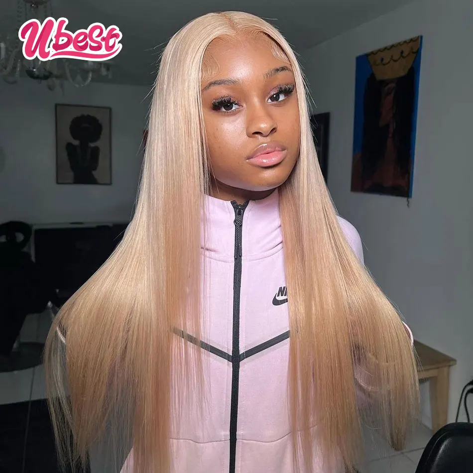 Ubest 32-дюймовые синие прямые человеческие волосы на сетке 13x4 613 цветные парики