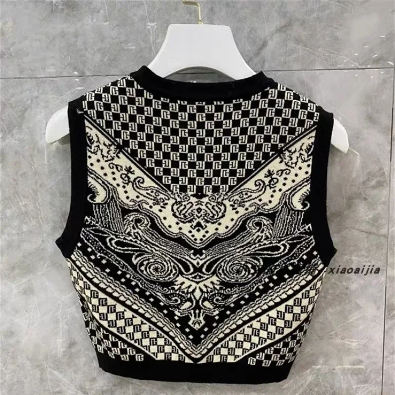 Элегантный элитный Feel2024 весенне-летний сексуальный жилет с высокой талией и