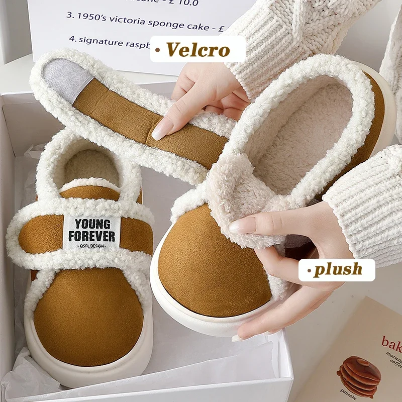 Зимние женские ботильоны уличные Нескользящие ботинки на толстой подошве для