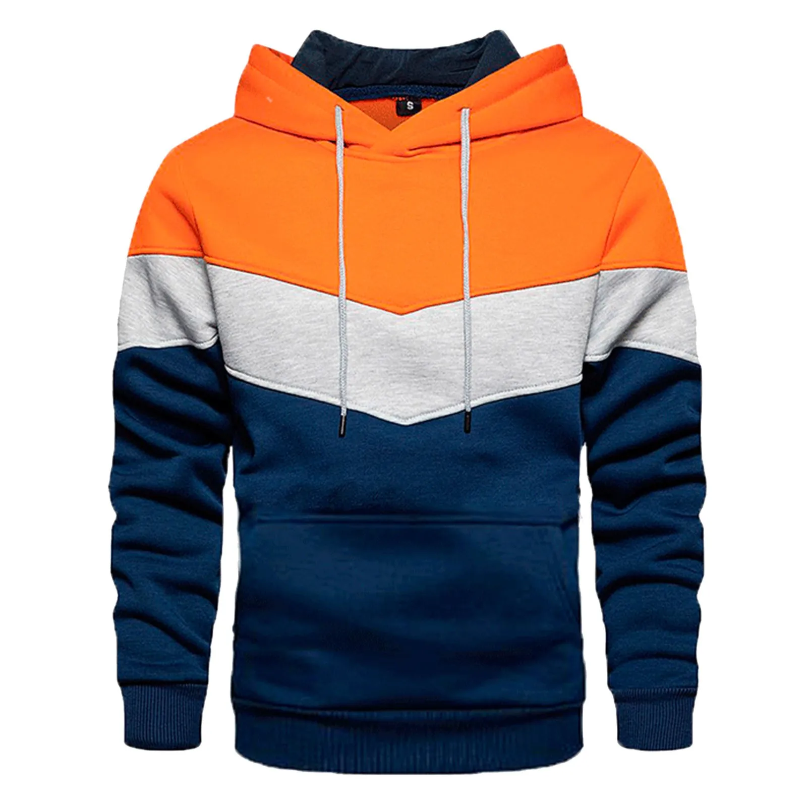 

Color Block Hoodies Sweatshirt Casual Streetwear Hoodie Tops Long Sleeve Sweatshirts For Men Drawstring Sudaderas Dailywear