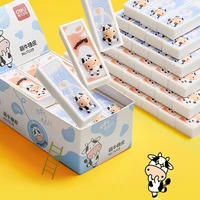 kawaii 3d lovely cow cat soft animal pencil eraser dust free child rubber for school drawing student stationery office supplies