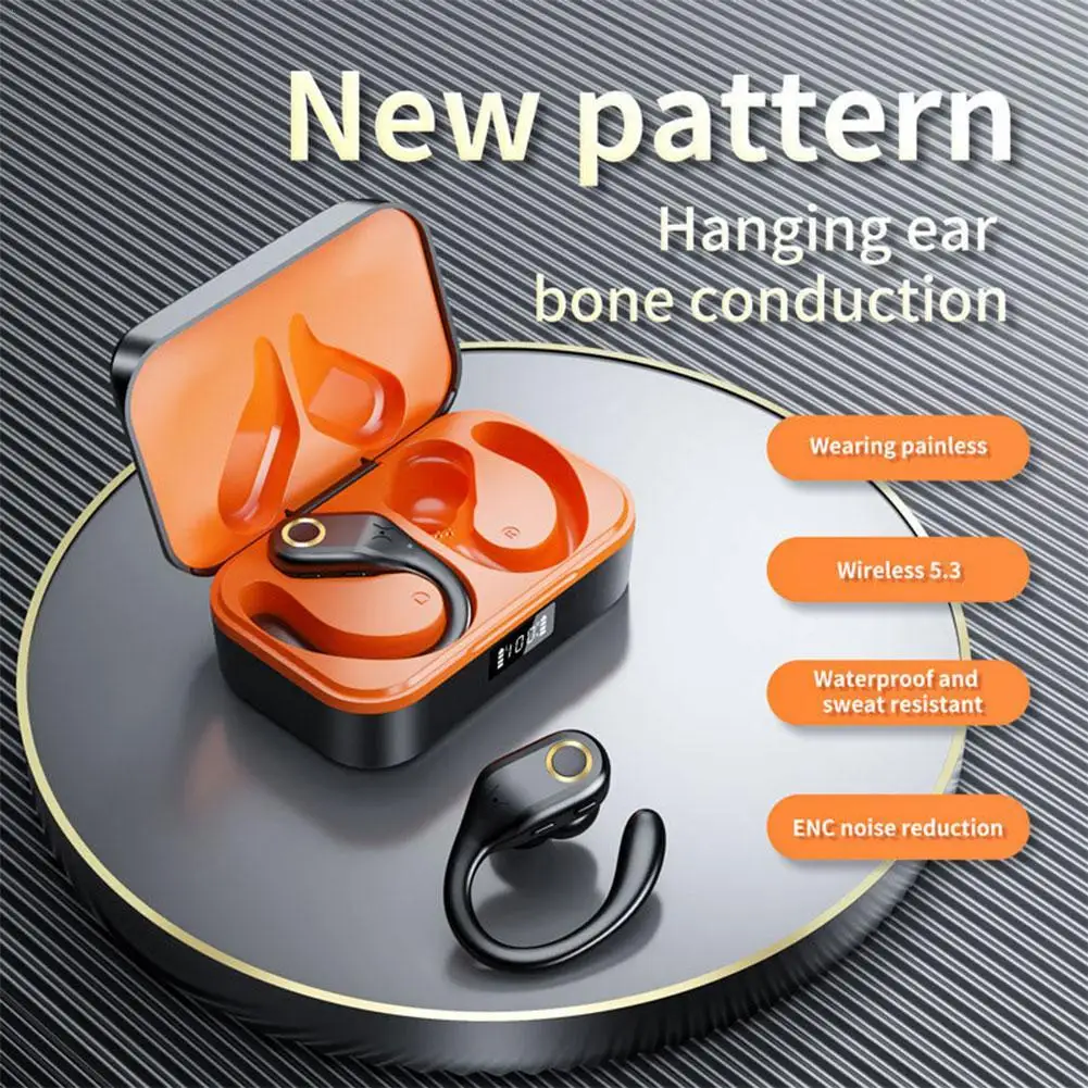 

J10 Bluetooth 5.3 Earphones True Wireless Headphones Active Noise Reduction Earhooks Waterproof Headset Over-Ear Headphones