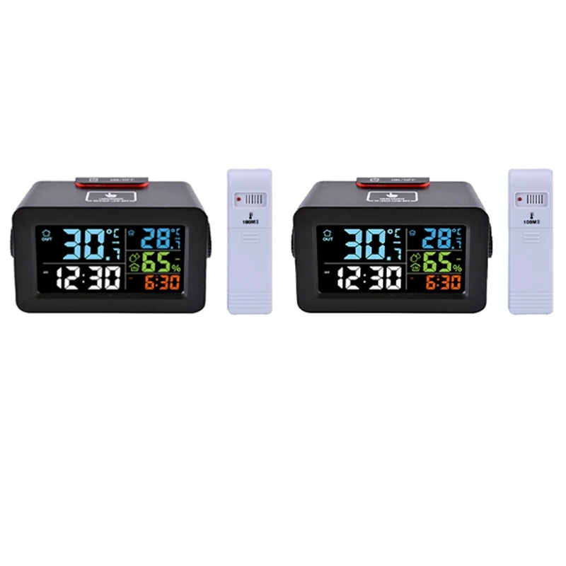 

BMBY-LED Digital Alarm Clock With Thermometer Hygrometer Humidity Temperature USB Charger Wake Up Table Desk Clock