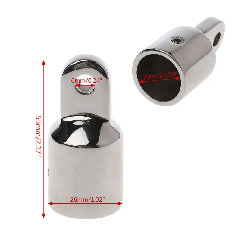 

Canopy 20mm 0.70" Tube Pipe Marine Boat Bimini Top Canopy Fitting Eye End TopCap