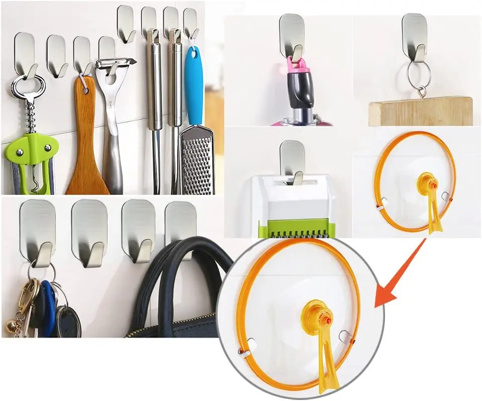 

Hanging Clothes Coat Hat Hooks and Strong Heavy Duty Metal Super Power Hooks Storage Organizer инструменты 10PC