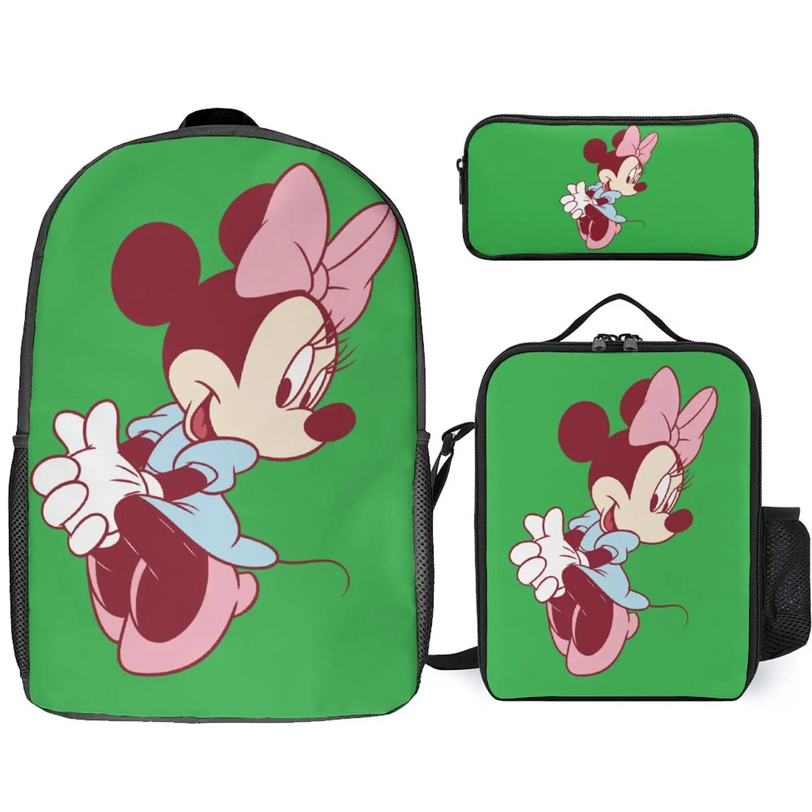 

Новинка 2023, Набор сумок Disney, вместительный рюкзак на молнии, набор из трех предметов для мальчиков и девочек, подарки, Сумка с индивидуальным рисунком