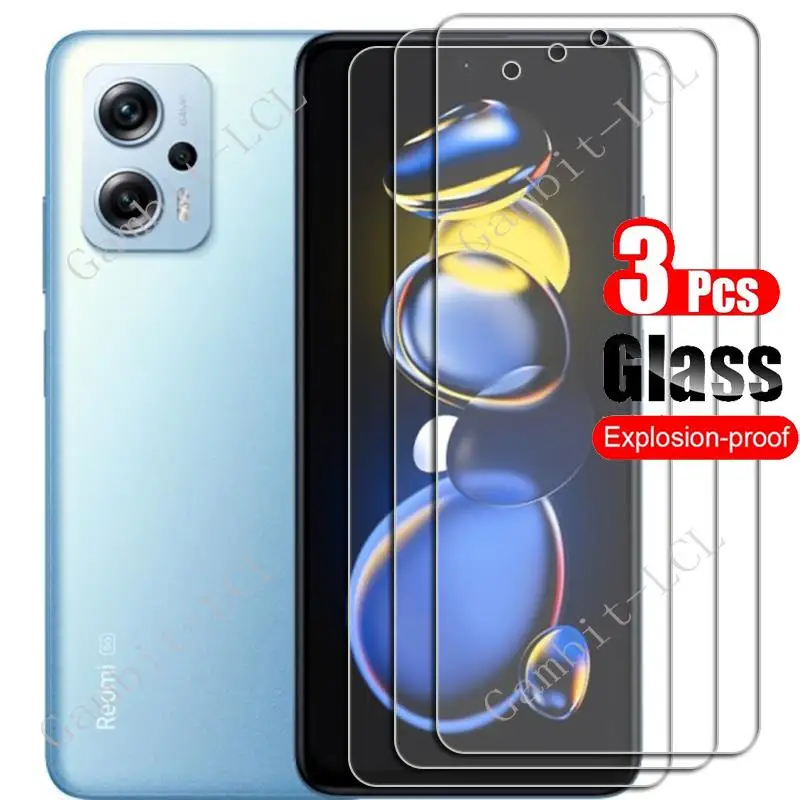 

3PCS 9H HD Tempered Glass For Xiaomi Redmi Note 11T Pro+ Plus 6.6" Protective Film NOTE11T 11TPro Phone Screen Protector Cover