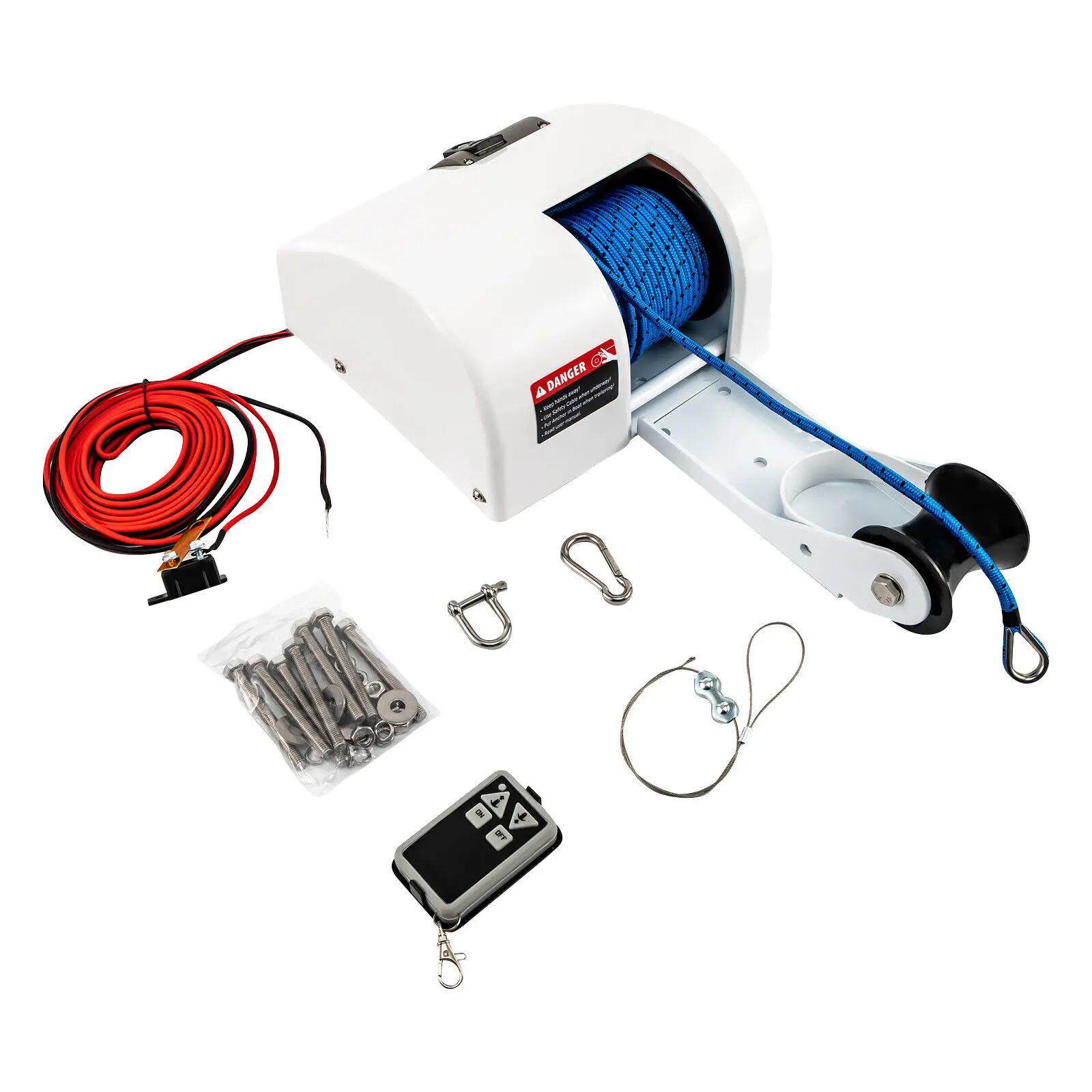 

Boat Anchor Winch Marine Saltwater Electric Windlass Anchor With Wireless Remote Control Kit 25 LBS 12V
